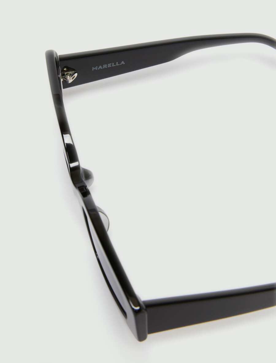 geometrische sonnenbrille – schwarz