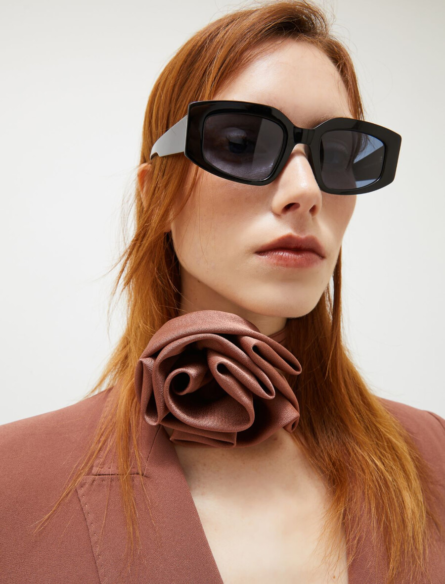 geometrische sonnenbrille – schwarz