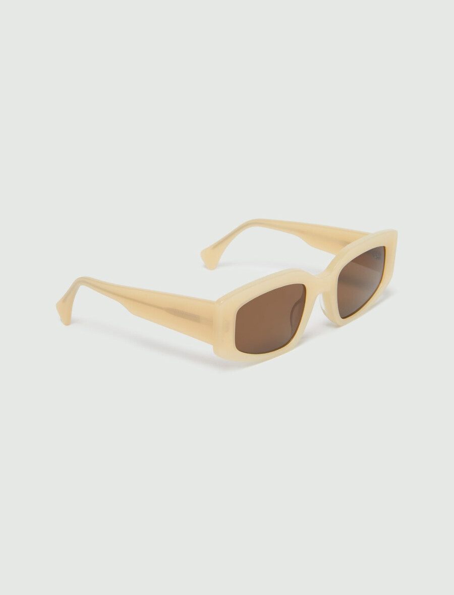 geometrische sonnenbrille – creme