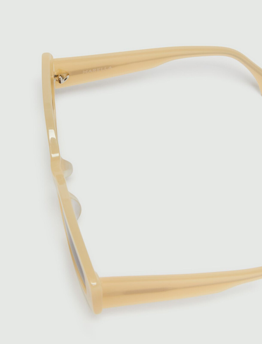 geometrische sonnenbrille – creme