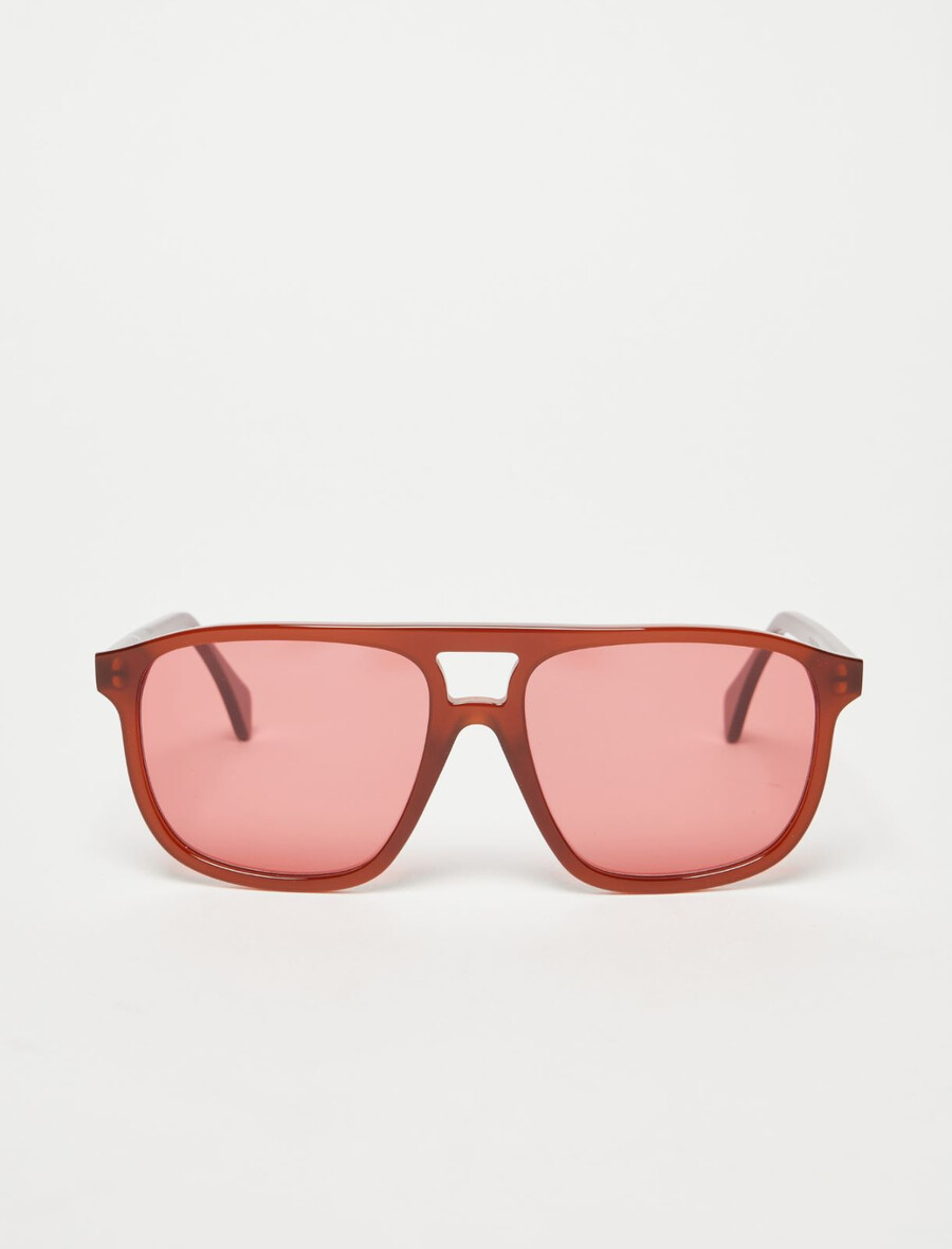 quadratische sonnenbrille – gebranntes braun