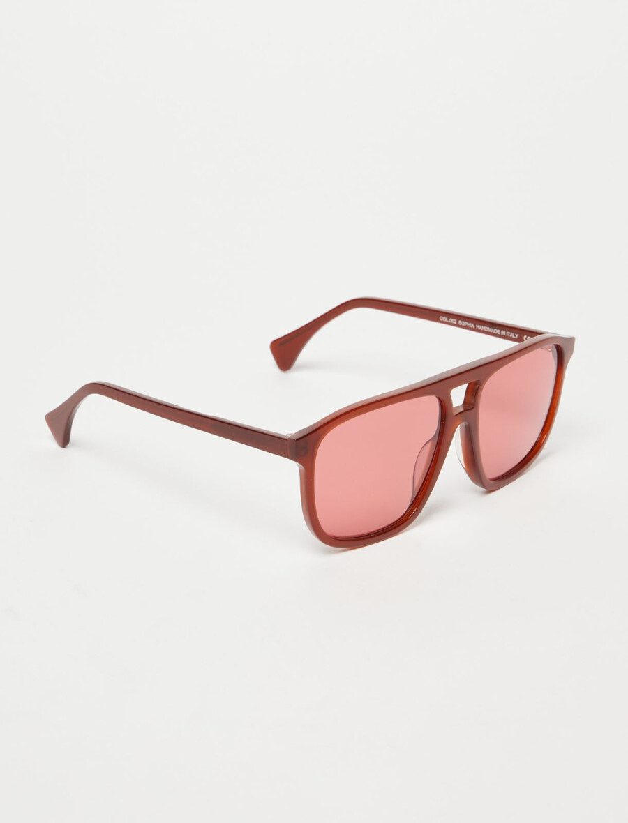 quadratische sonnenbrille – gebranntes braun