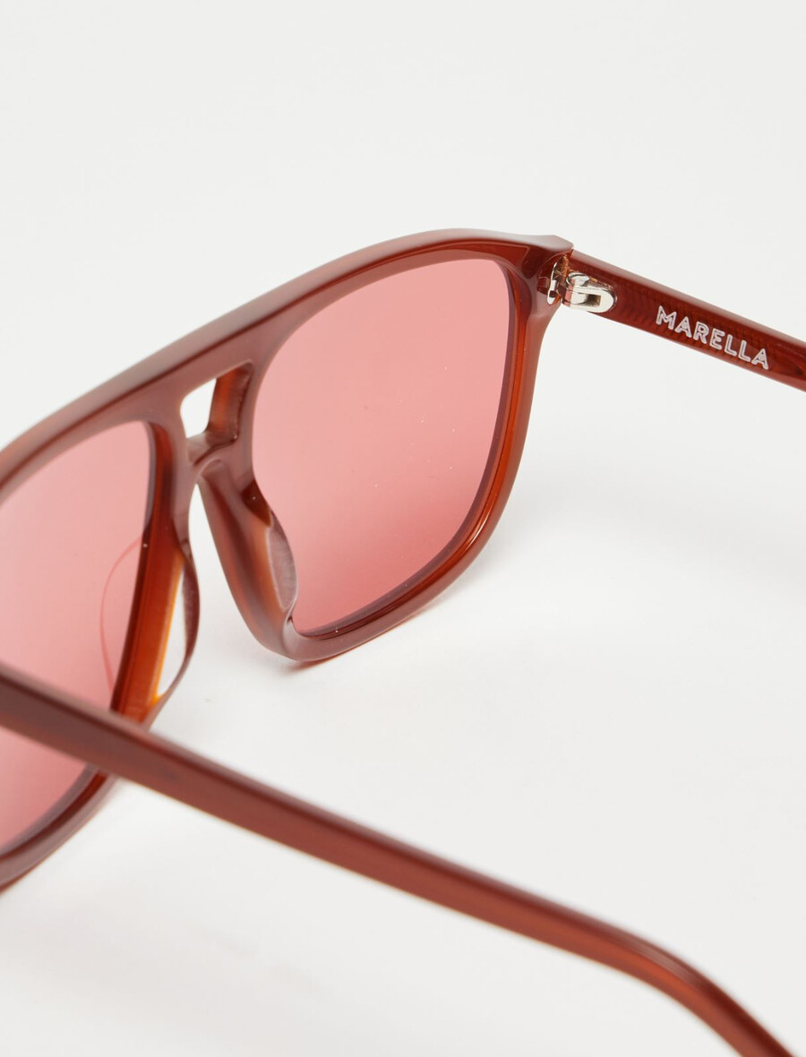 quadratische sonnenbrille – gebranntes braun
