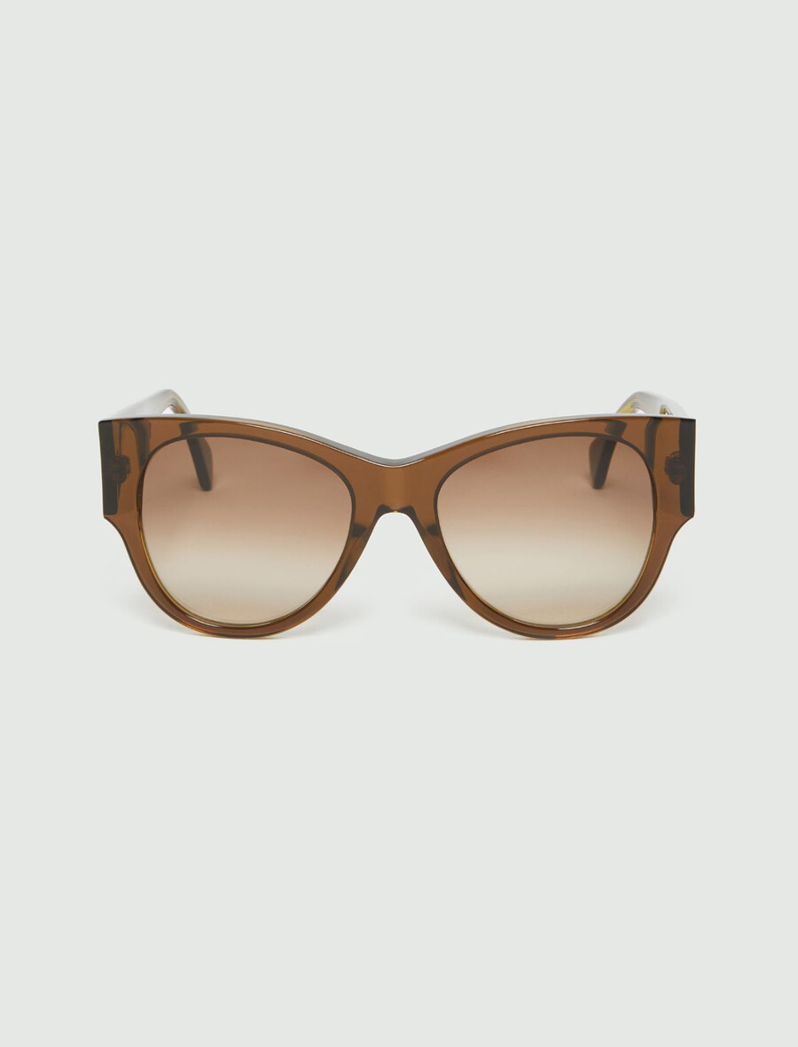 Übergroße sonnenbrille - kaki