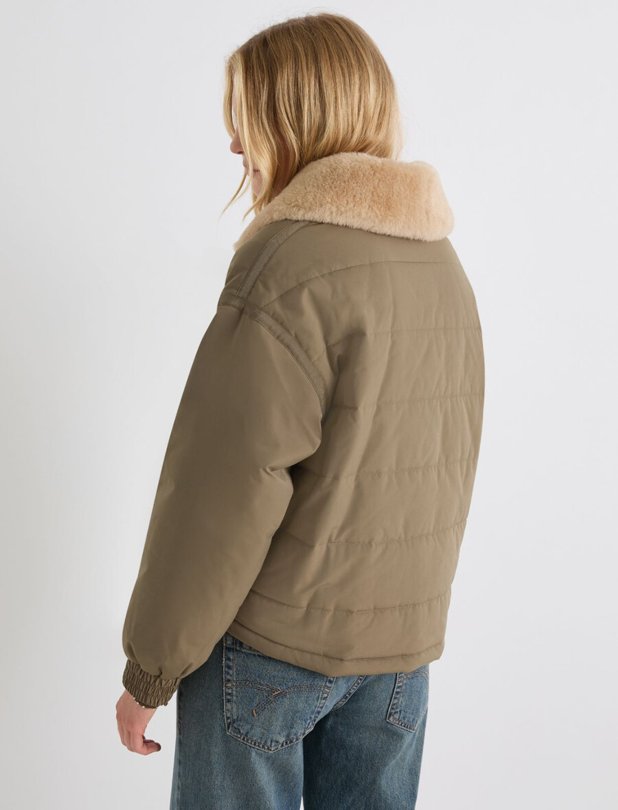 wasserabweisende wattierte schwere jacke - kaki
