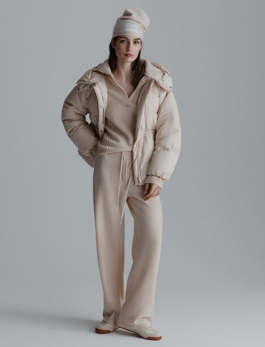 wasserdichte daunenjacke - creme