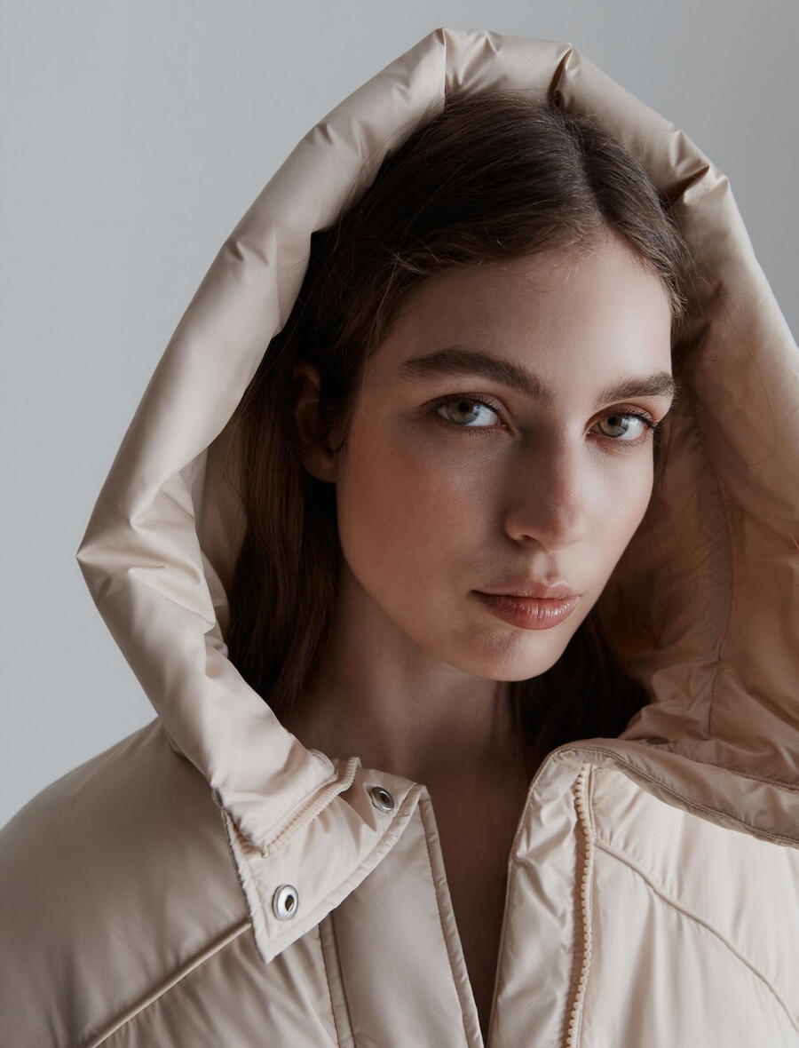 wasserdichte daunenjacke - creme