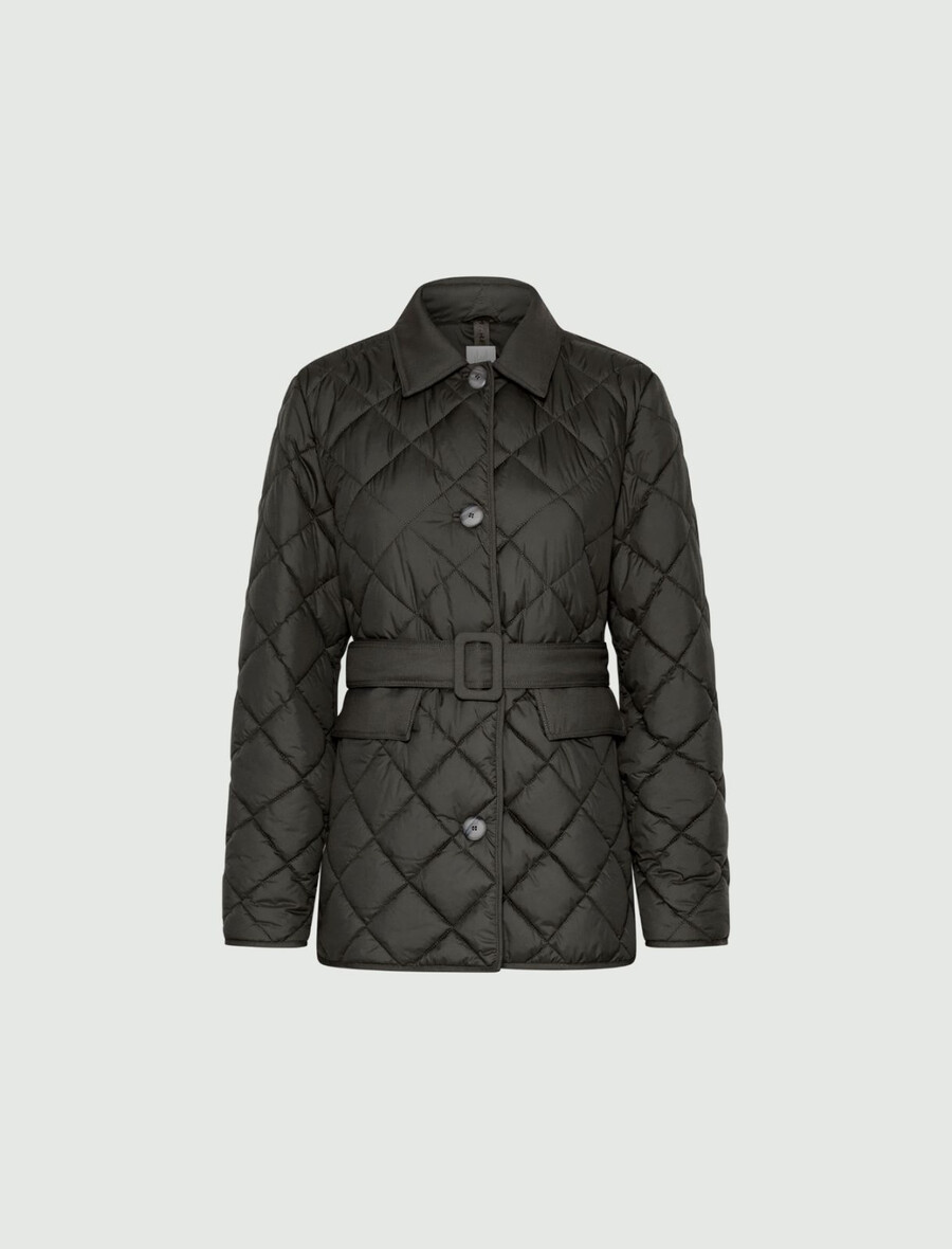 wattierte und gesteppte jacke - olive