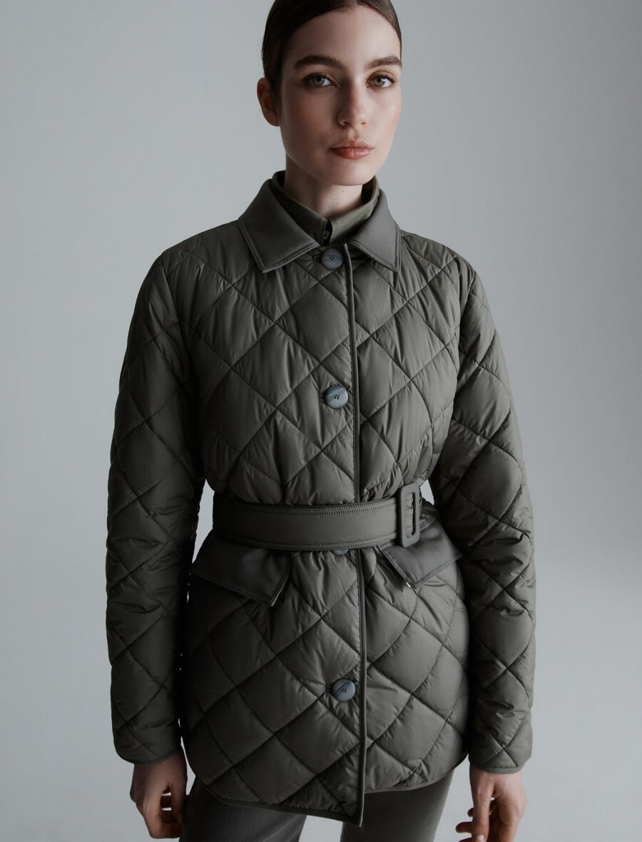 wattierte und gesteppte jacke - olive