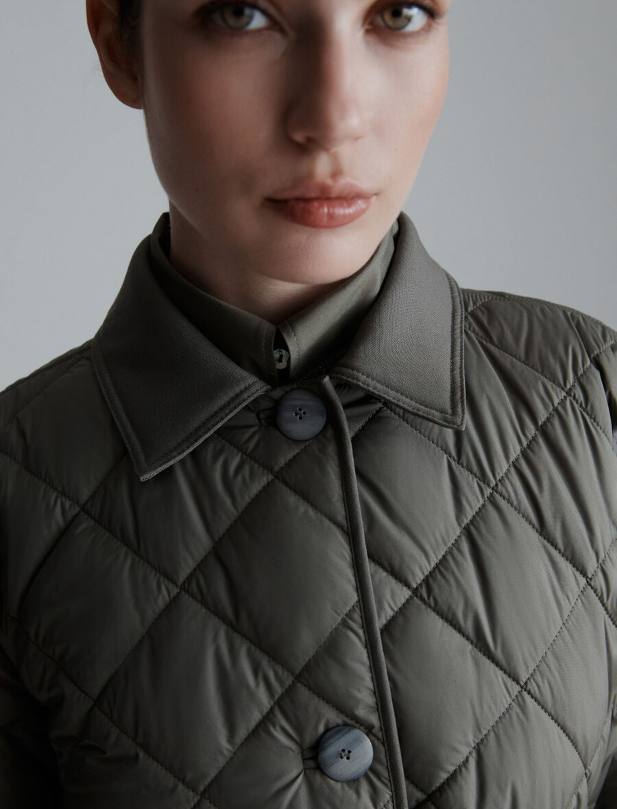 wattierte und gesteppte jacke - olive