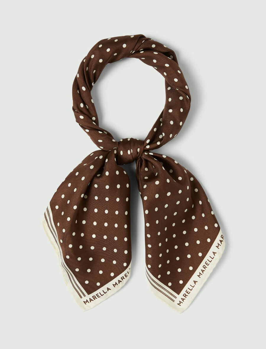 seidenschal mit polka-dots – schwarz