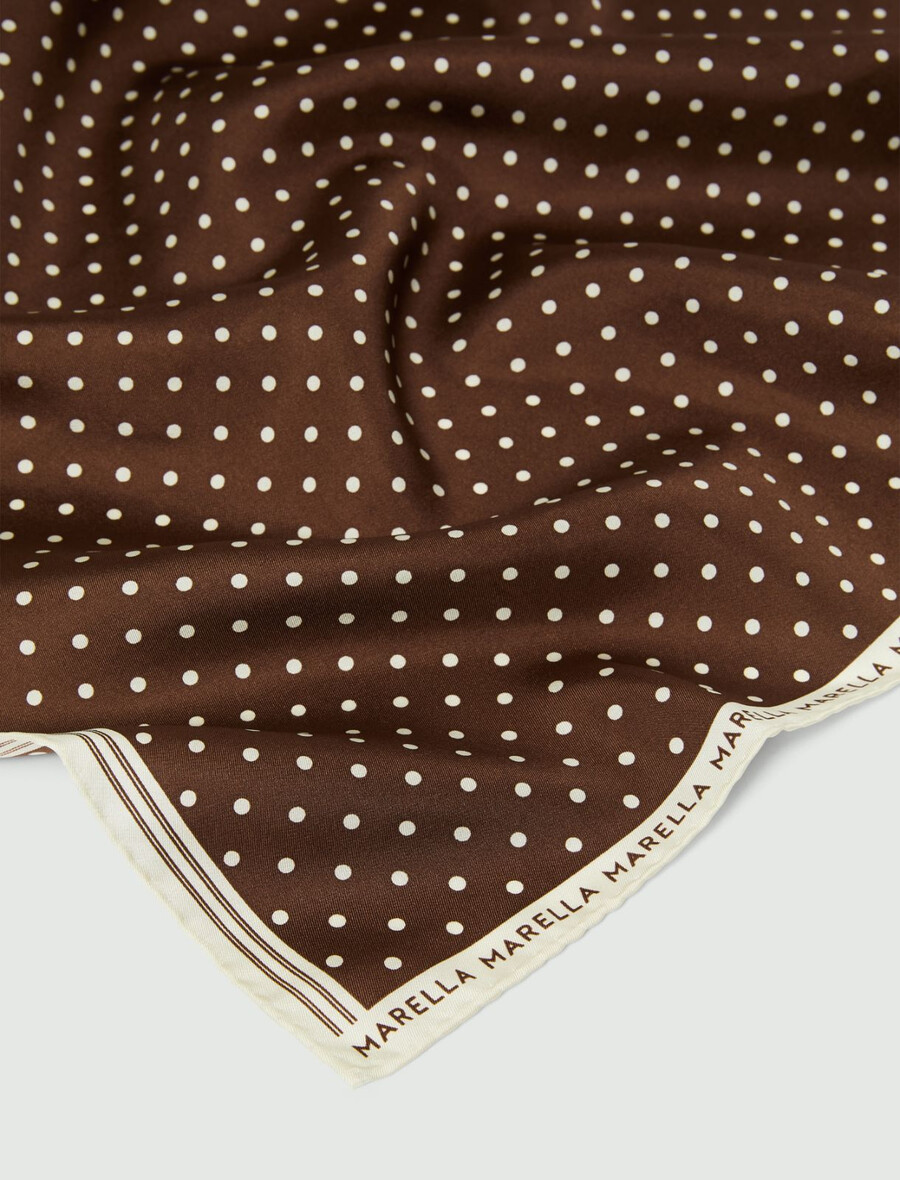 seidenschal mit polka-dots – schwarz