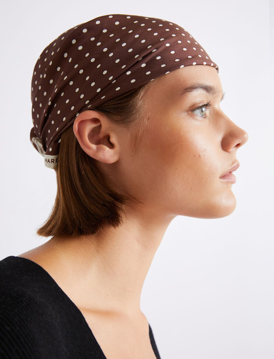 seidenschal mit polka-dots – schwarz