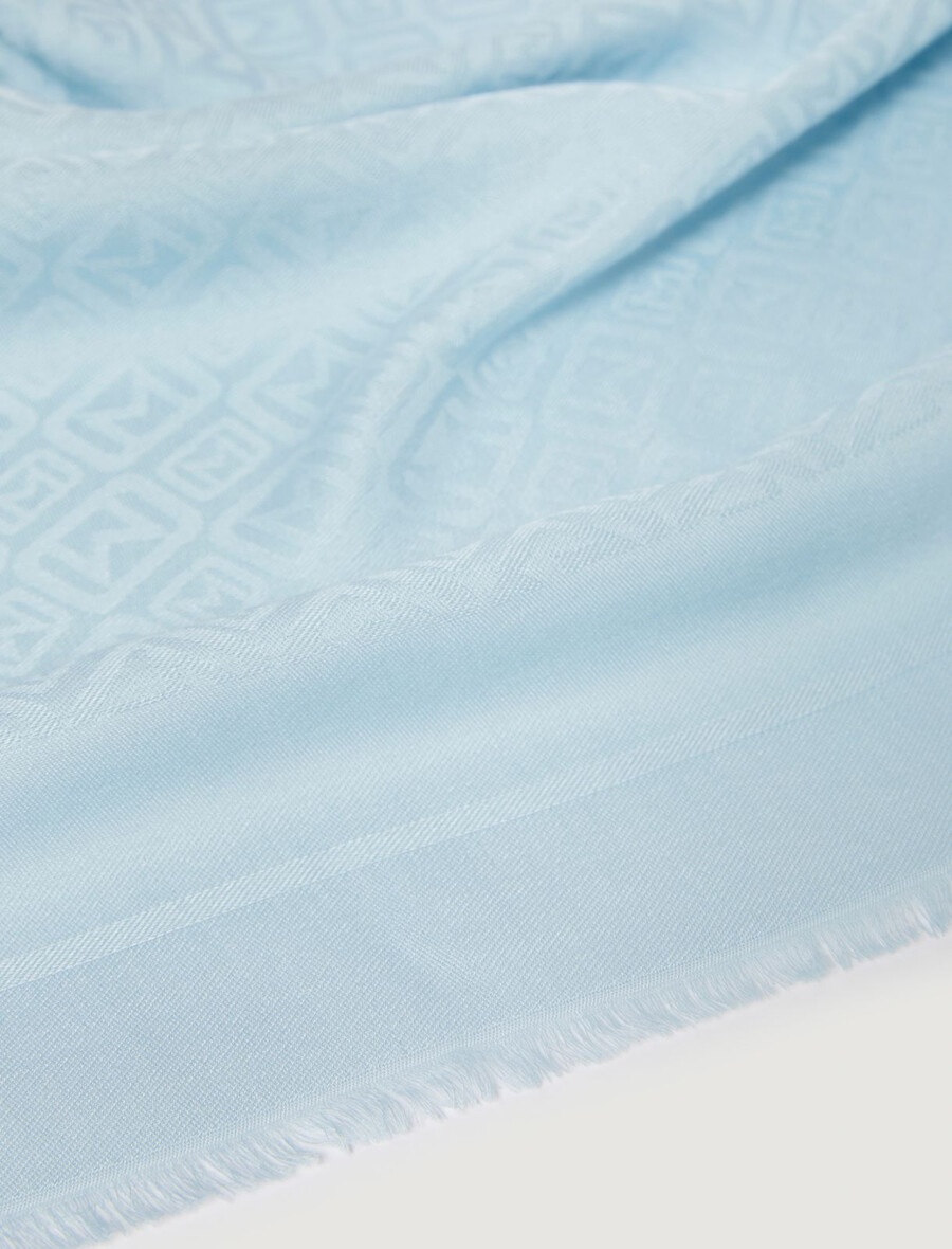monogramm-schal – hellblau