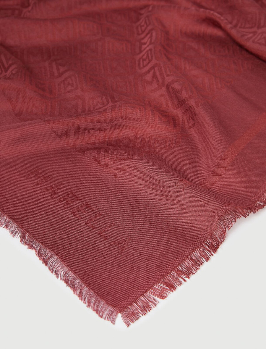 monogramm-schal - rot