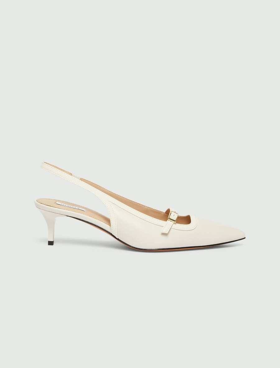 slingbacks aus nappaleder – wolle weiss