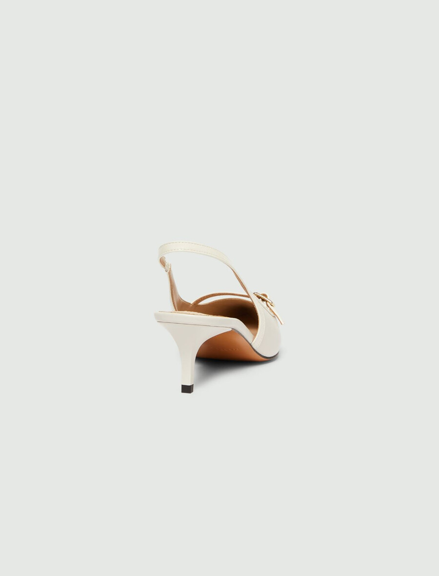 slingbacks aus nappaleder – wolle weiss