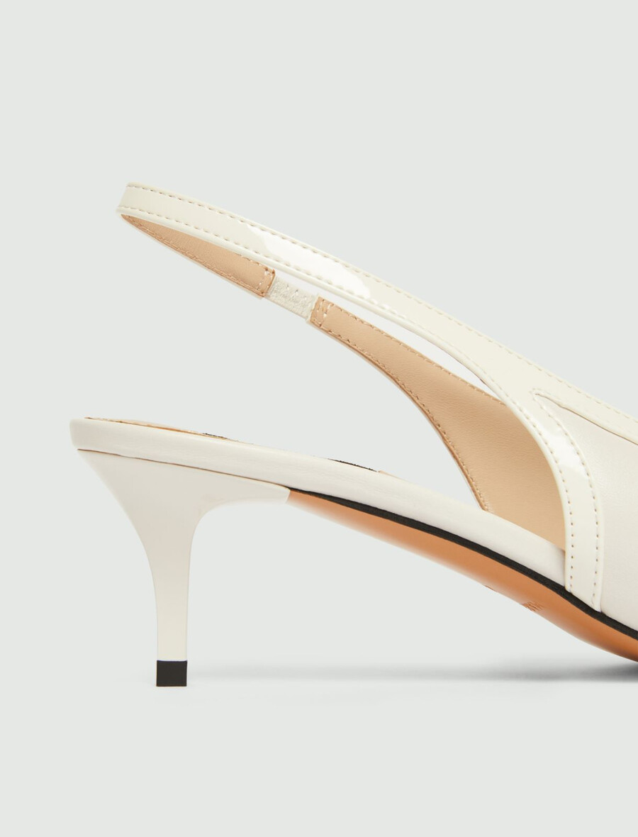slingbacks aus nappaleder – wolle weiss