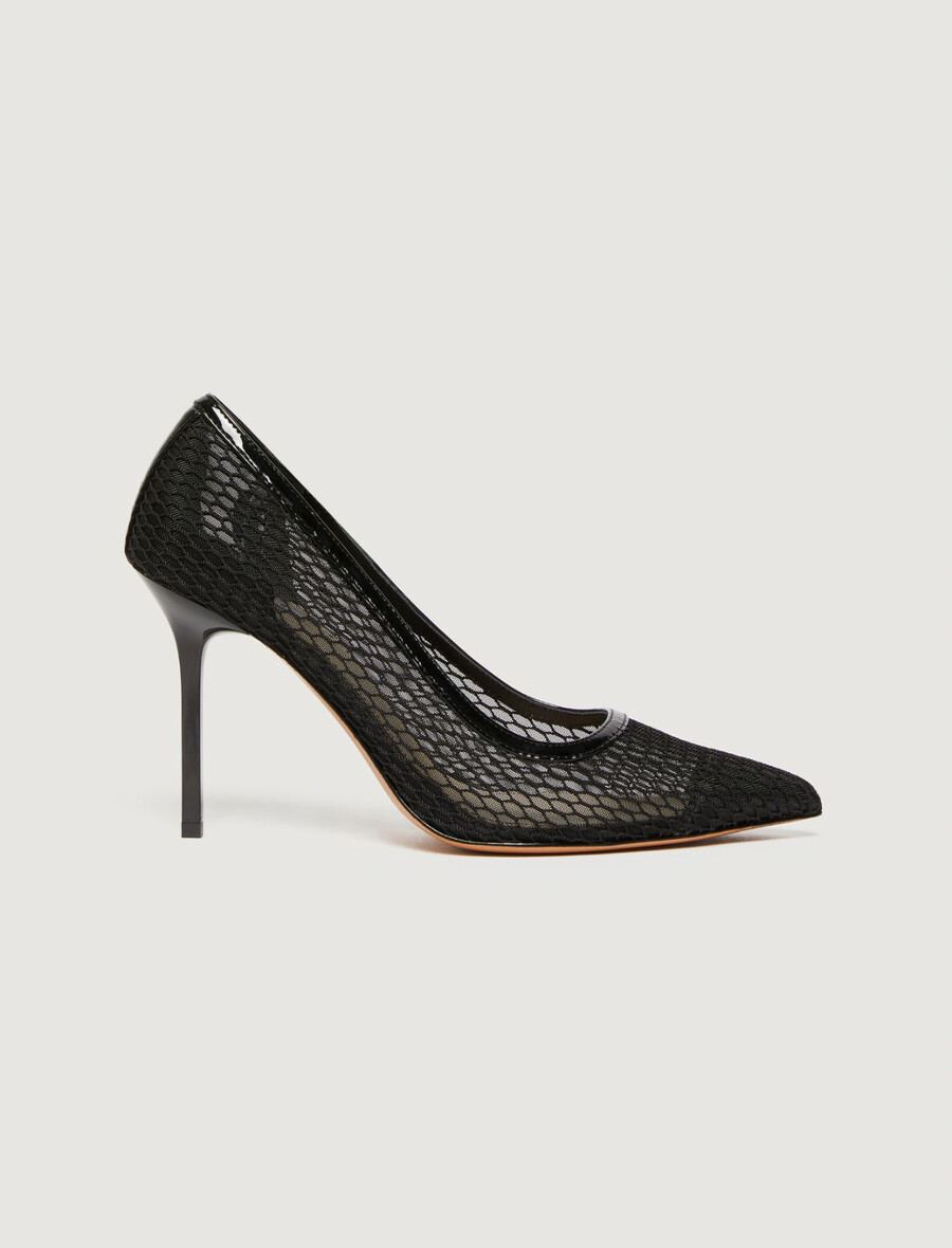 pumps aus mesh – schwarz