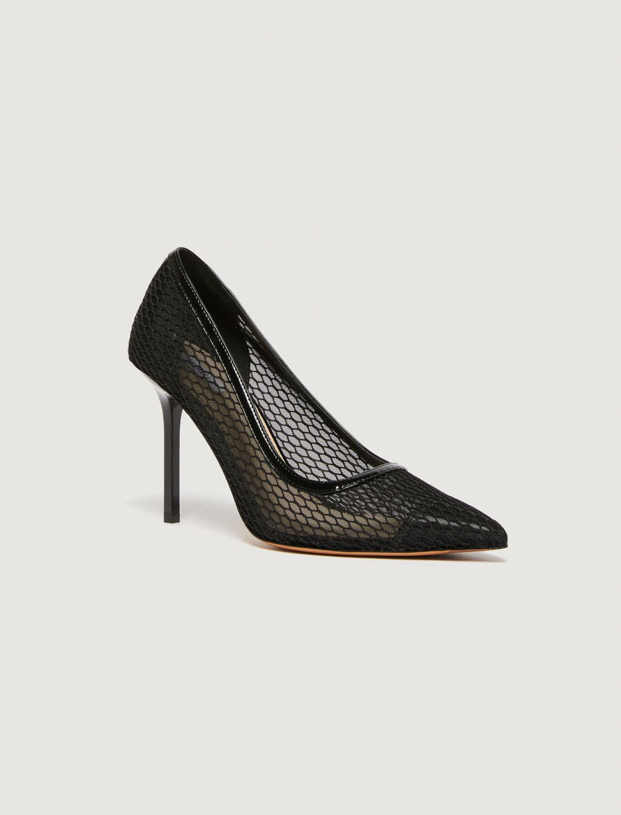pumps aus mesh – schwarz