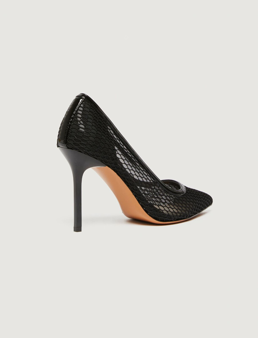 pumps aus mesh – schwarz
