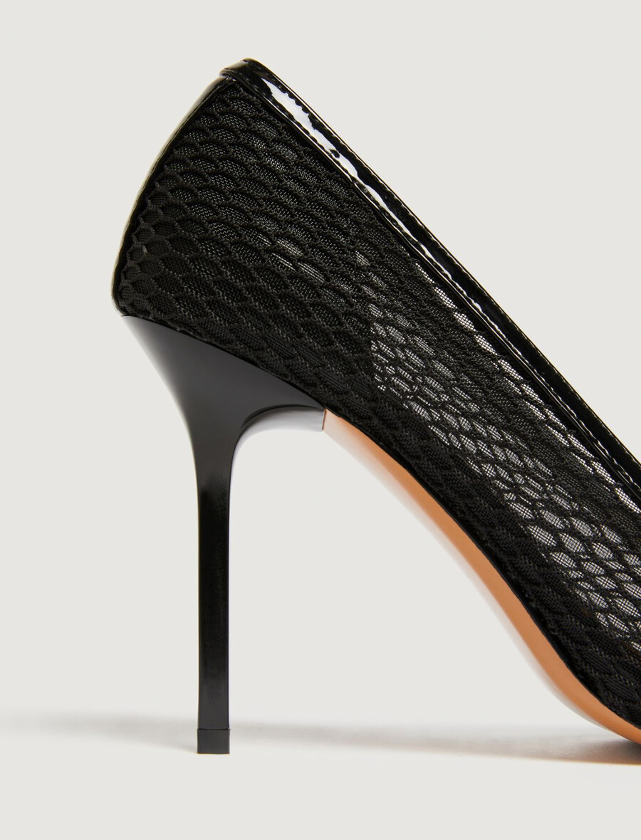 pumps aus mesh – schwarz
