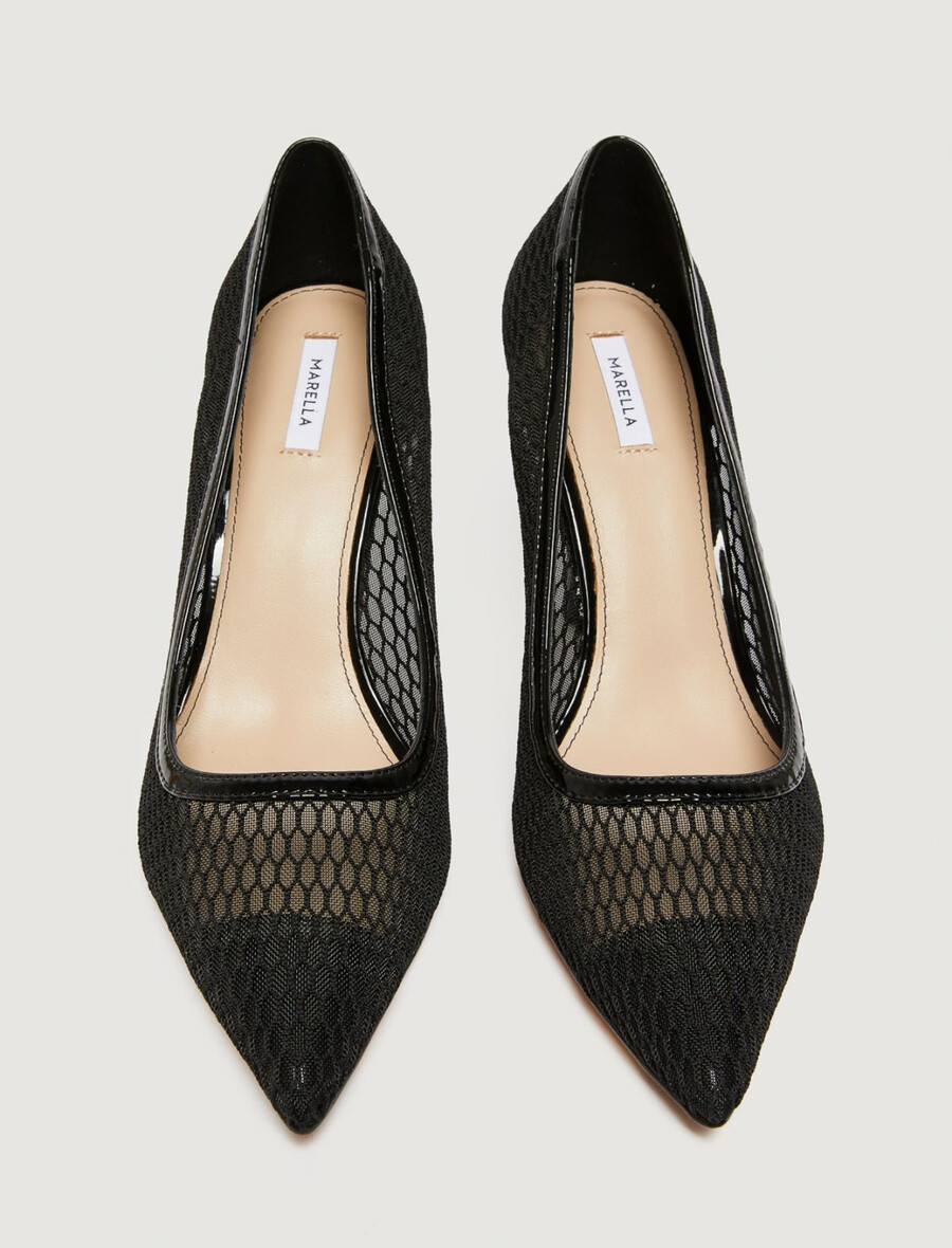 pumps aus mesh – schwarz