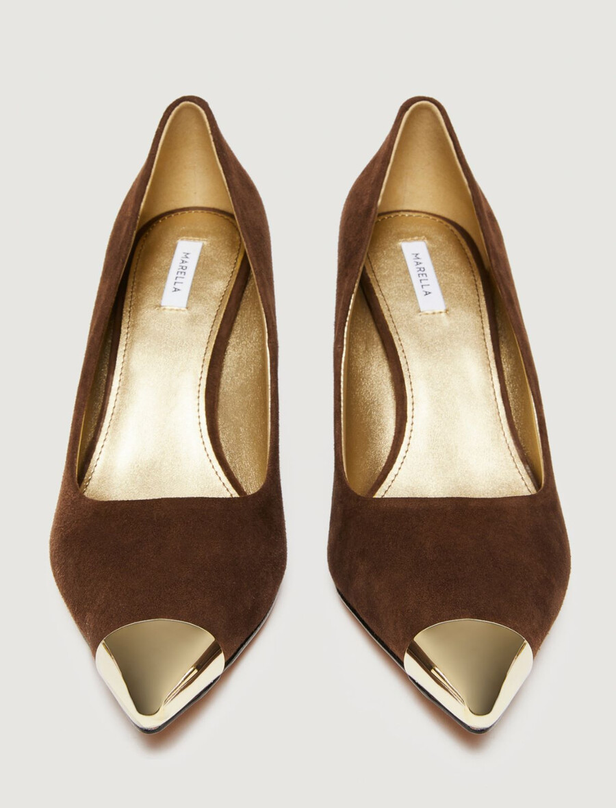 pumps mit metallkappe - dunkelbraun