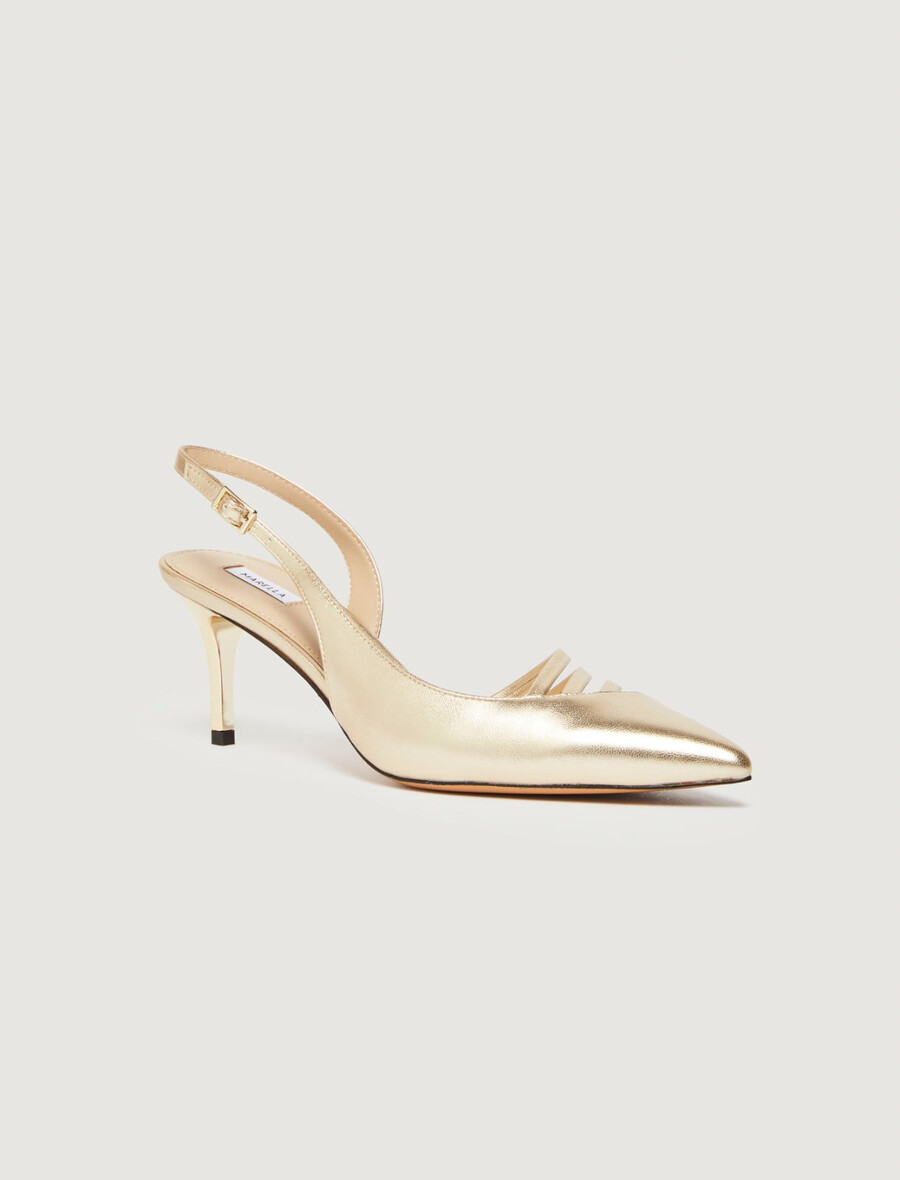 riemchen-slingbacks – gold