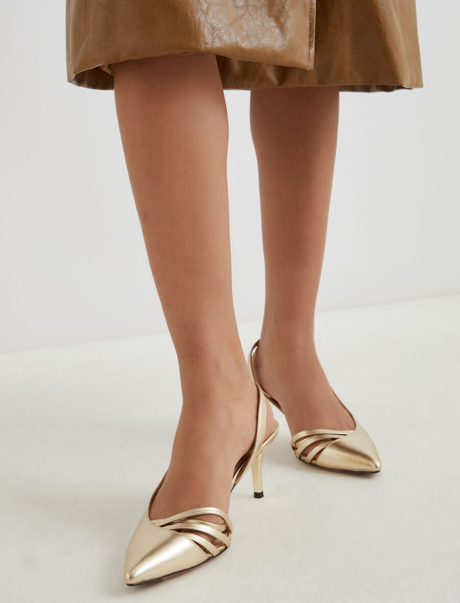 riemchen-slingbacks – gold