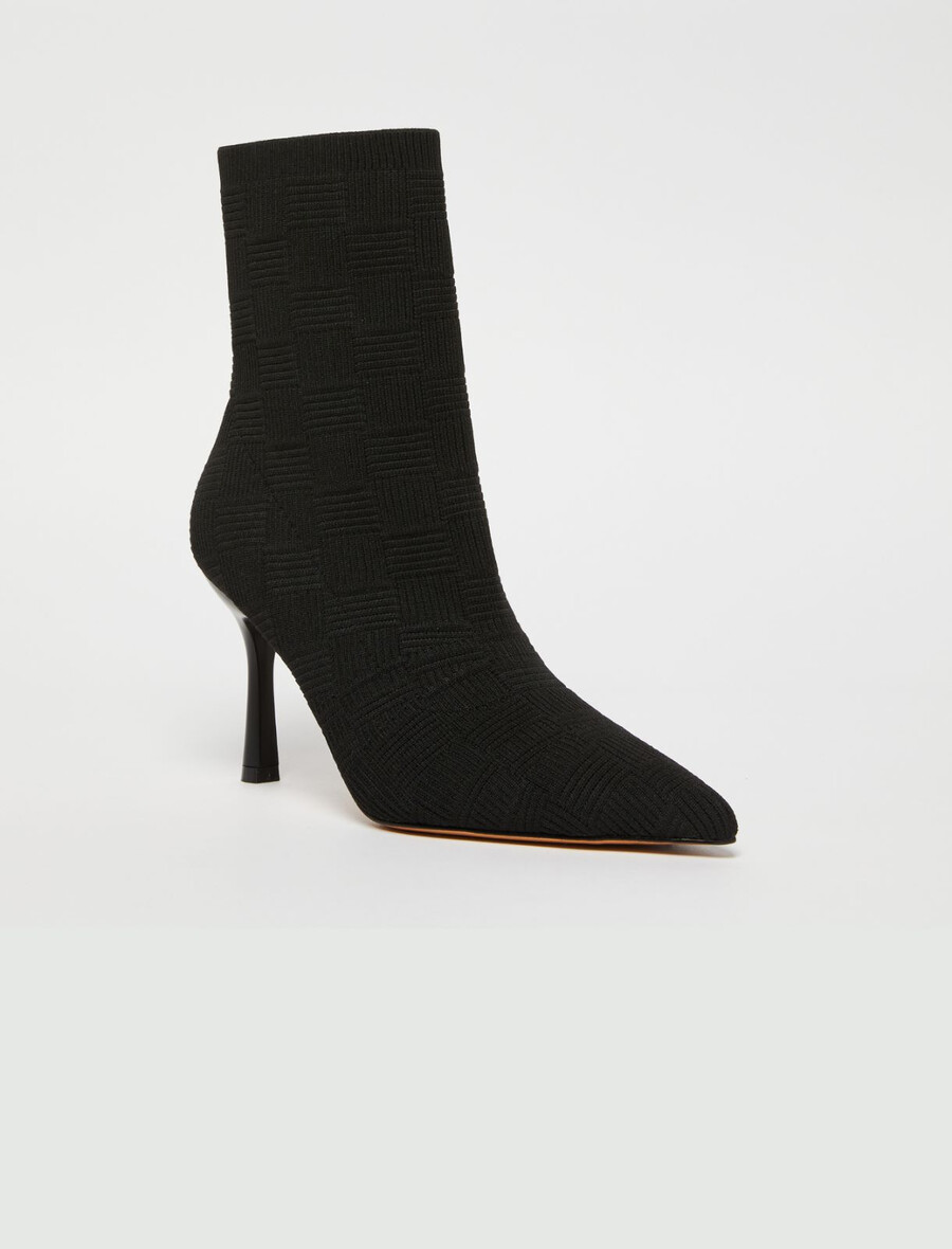 stretch-strick-ankle-boots – schwarz