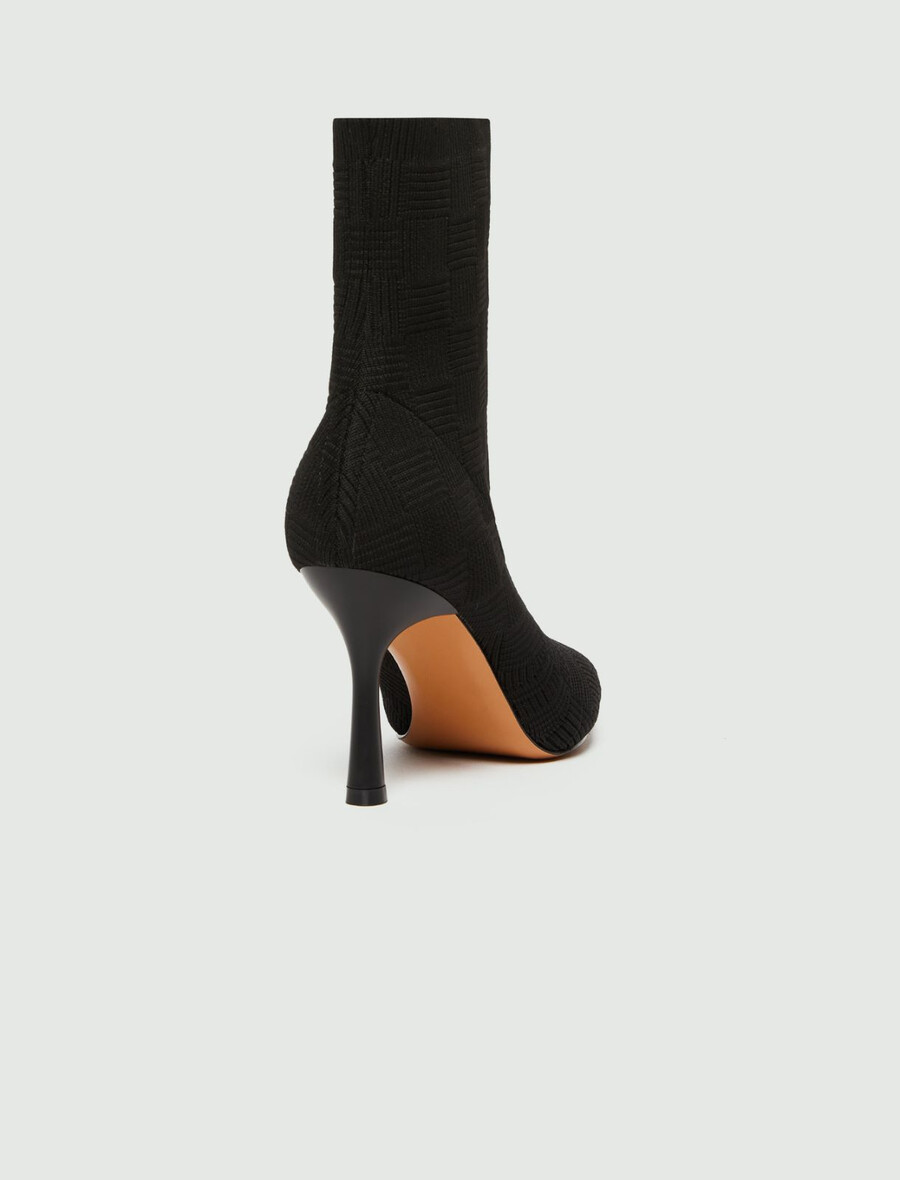 stretch-strick-ankle-boots – schwarz
