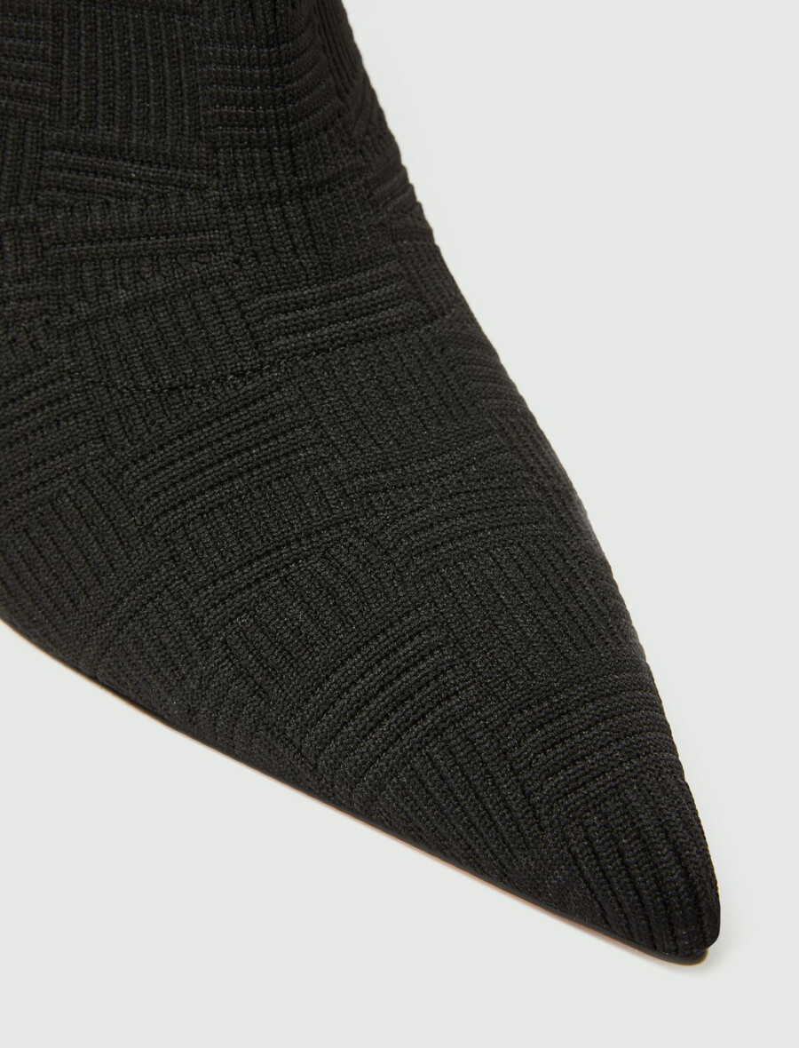stretch-strick-ankle-boots – schwarz
