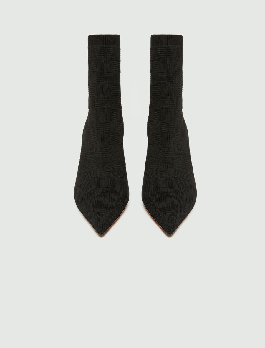 stretch-strick-ankle-boots – schwarz