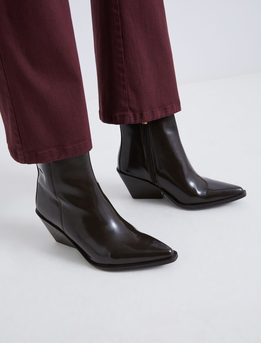 leder-cowboystiefeletten - dunkelbraun