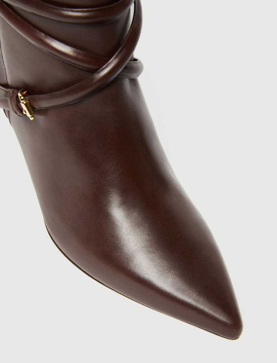hohe lederstiefel - dunkelbraun