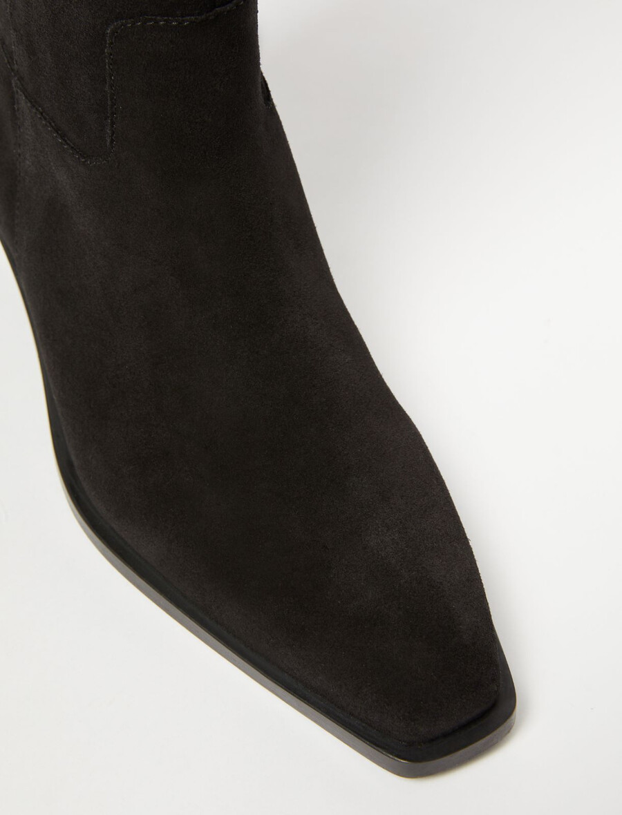 wildleder-kniestiefel - schwarz
