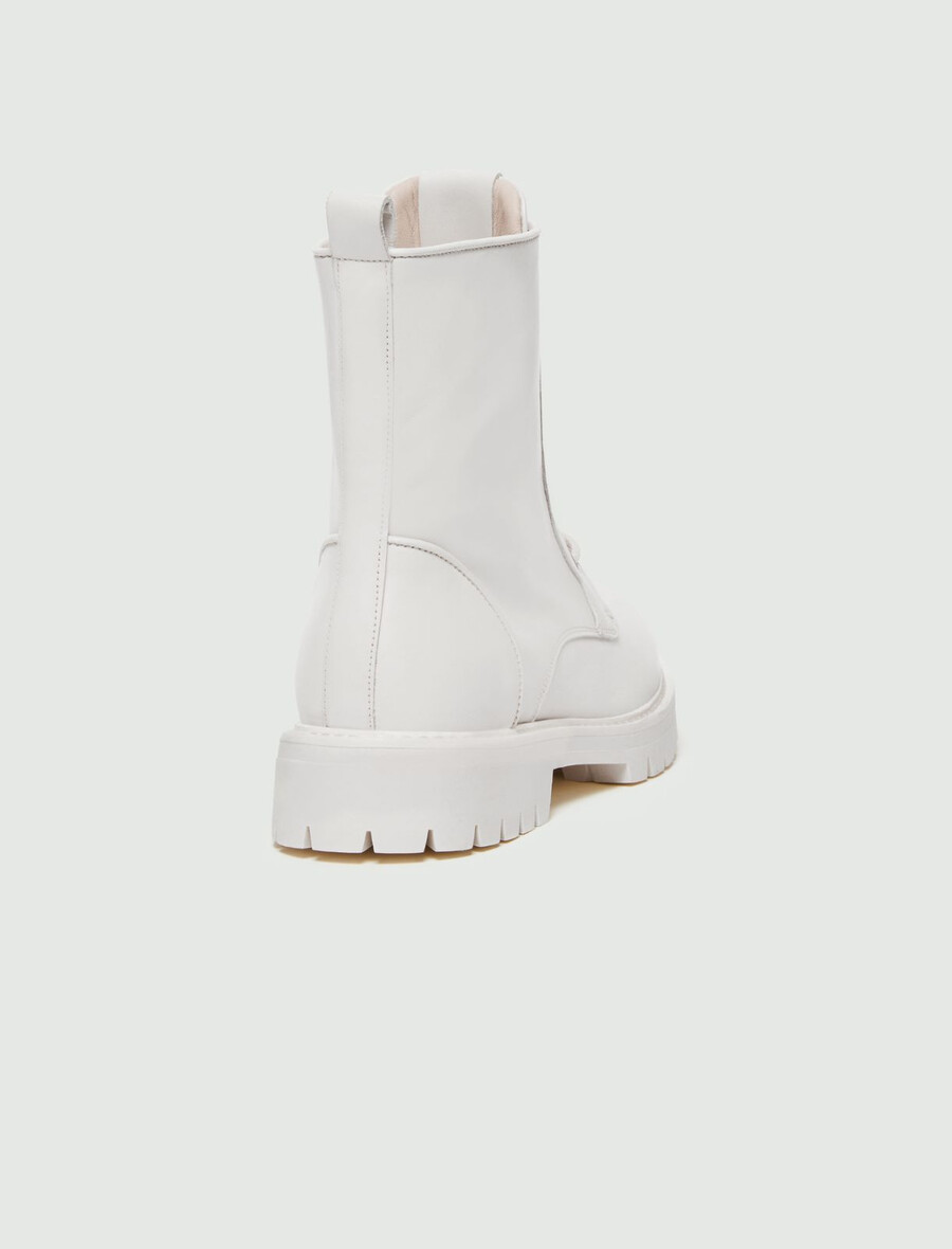 kampfstiefel aus leder - milk