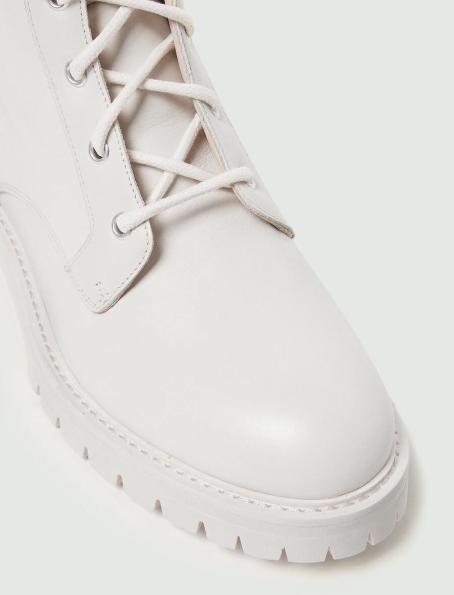 kampfstiefel aus leder - milk