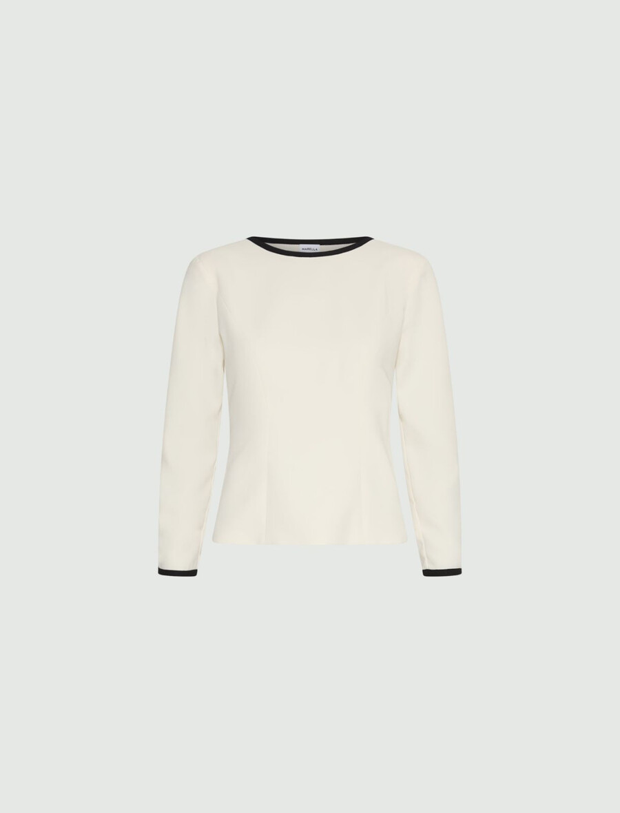 envers satinbluse - wolle weiss