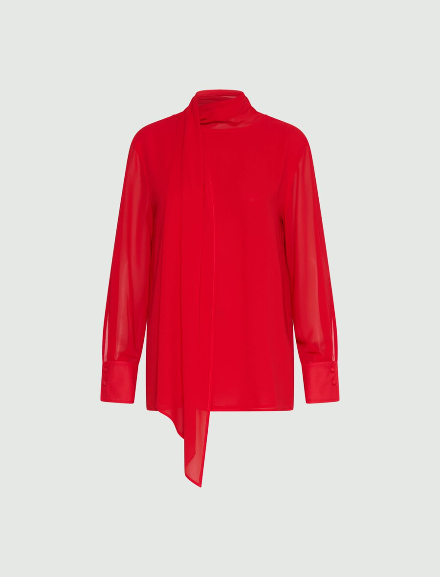 bluse aus crêpe-georgette – rot