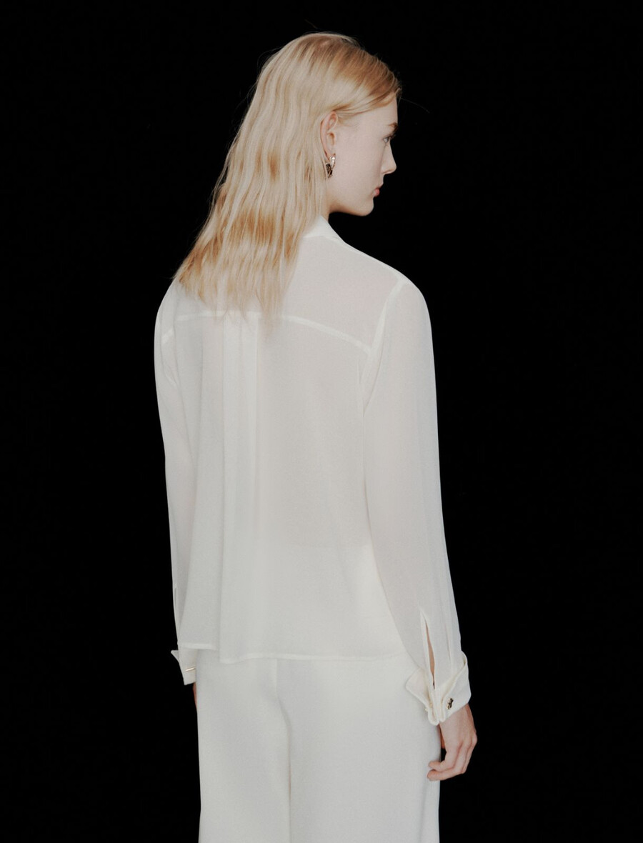 georgette-hemd - wolle weiss