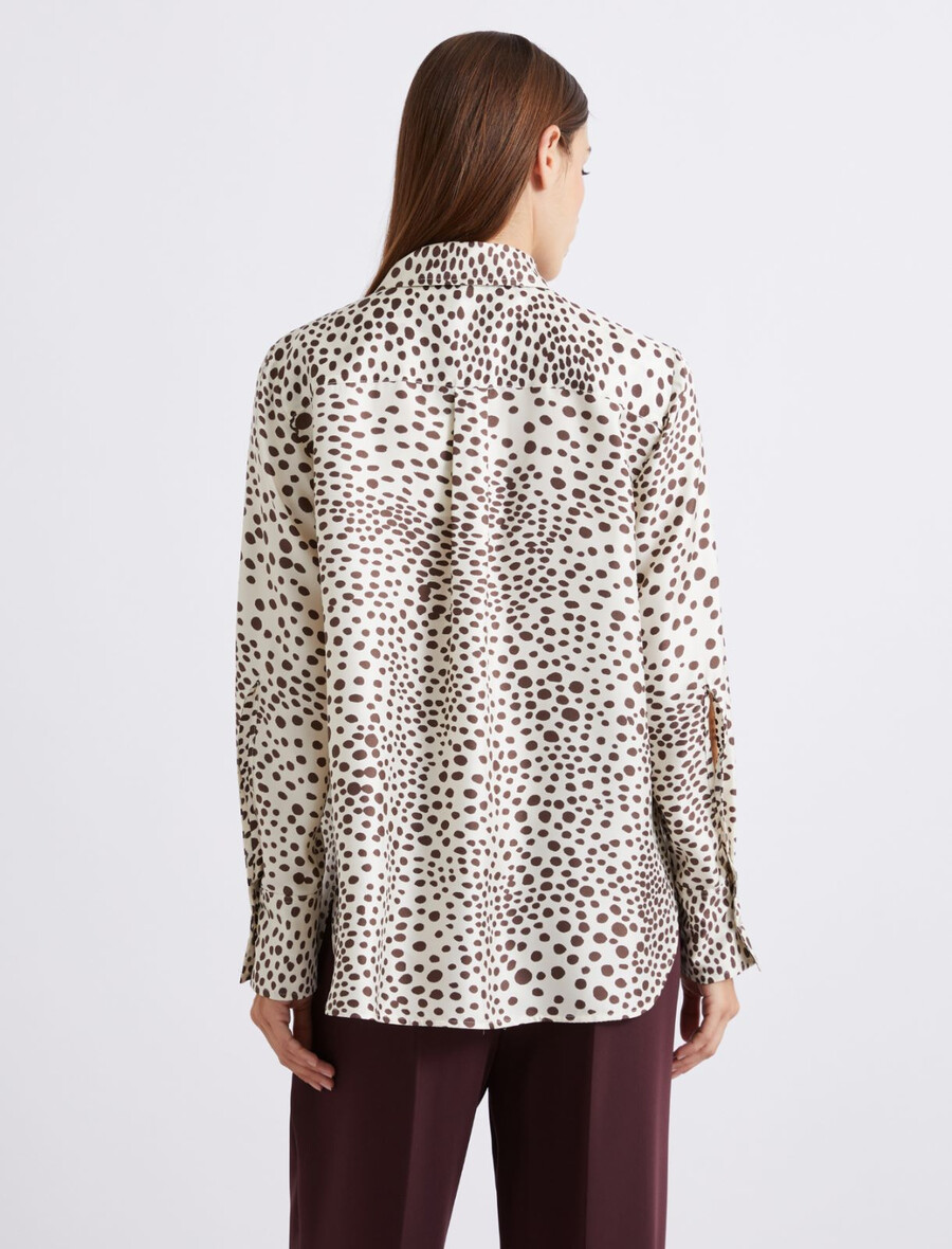bedrucktes seidentwillhemd – creme