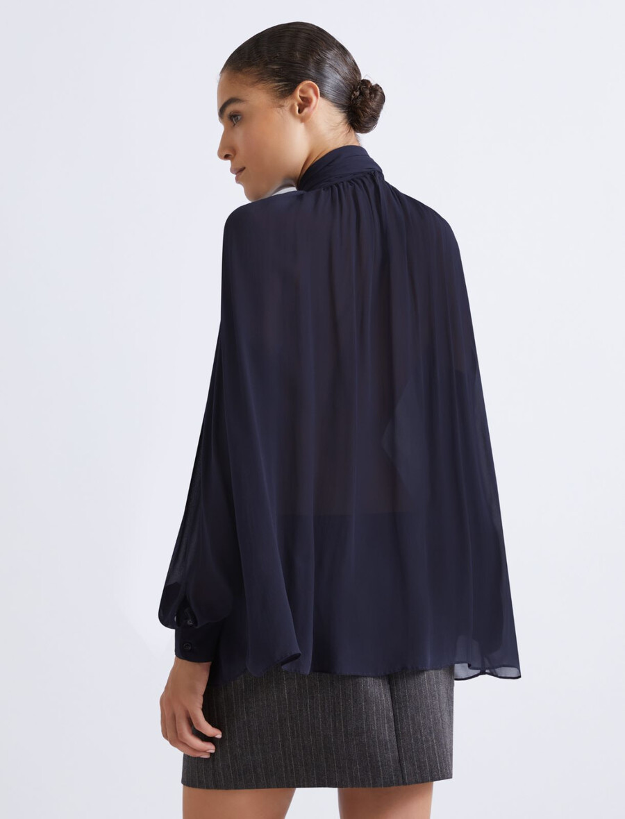 georgette-bluse - marineblau