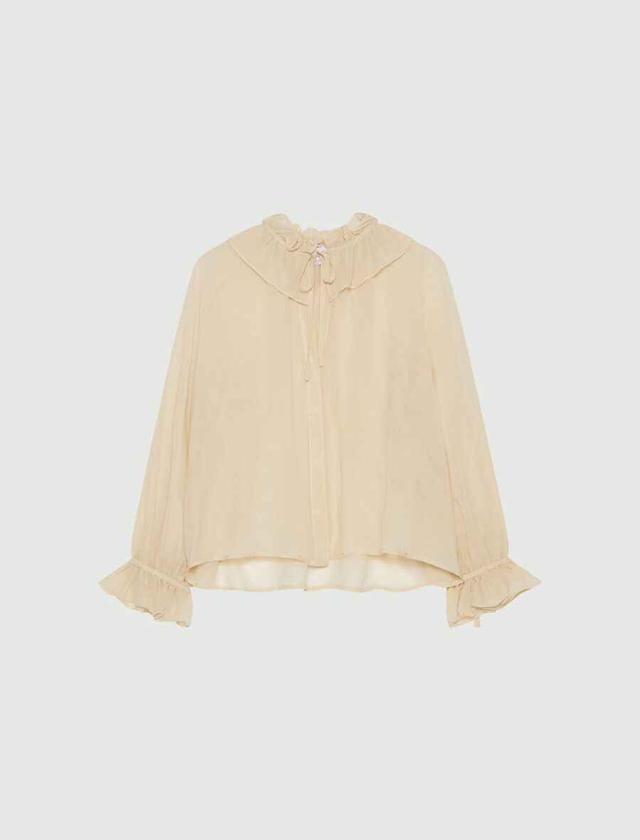 georgette-hemd - wolle weiss