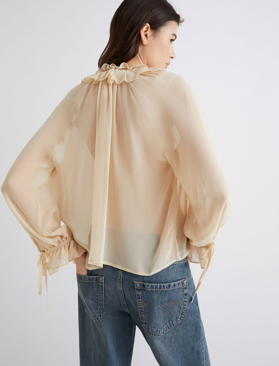 georgette-hemd - wolle weiss