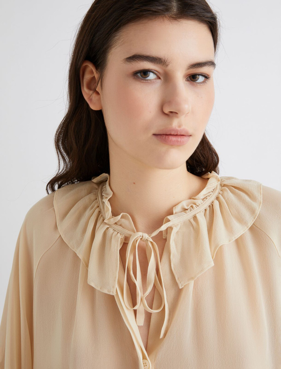 georgette-hemd - wolle weiss