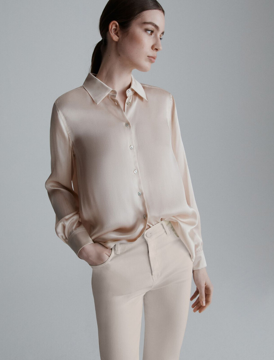 seidenmischgewebe-satinhemd – creme