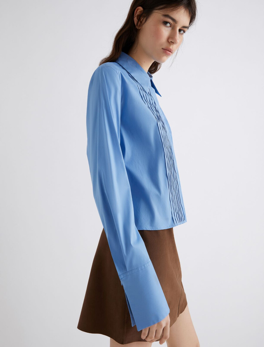 stretch-popeline-hemd - hellblau