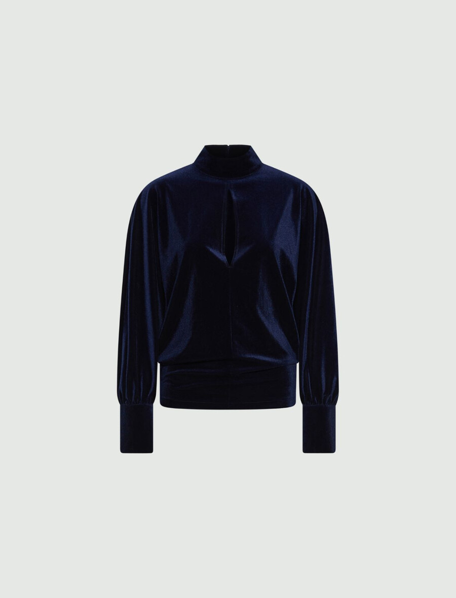 samtbluse – mitternachtsblau